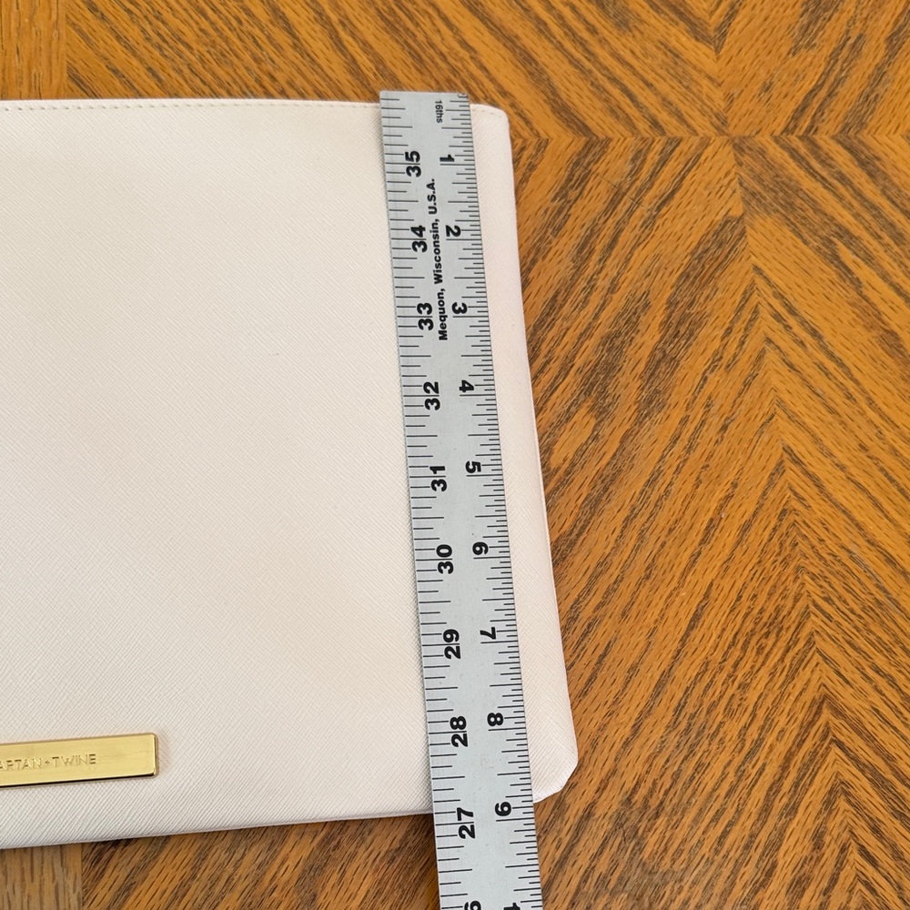 Tartan + Twine Cream Clutch with Gold Detail - Picture 6 of 7